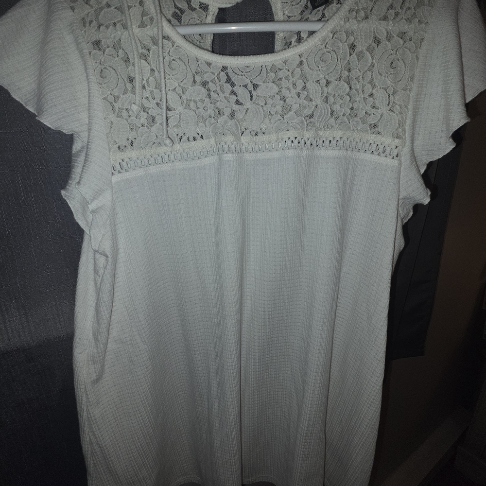 Torrid Cream Lace Blouse